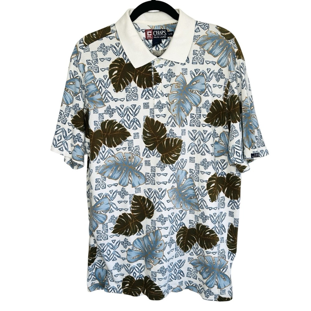 Chaps Ralph‎ Lauren Hawaiian Golf Polo Shirt Mens Large Tropical Resort Vacation